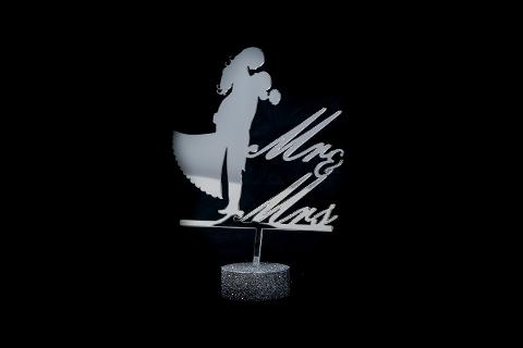 Cake Topper - Mr & Mrs - in Plexiglas Regplex per Torta Nuziale