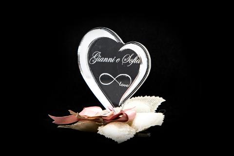 Amore Infinito - Cuore in Plexiglas in versione accessorio per Bomboniera Regplex Personalizzabile