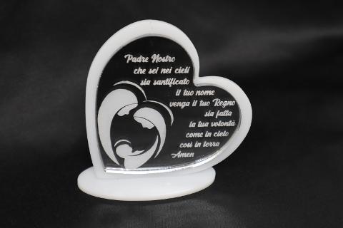 Cuore Preghiera in Plexiglas in versione accessorio per Bomboniera Regplex Personalizzabile