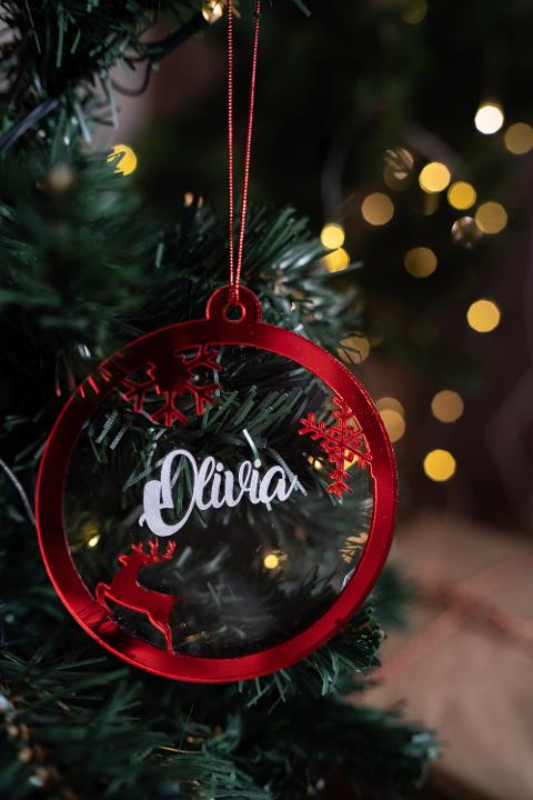 Pallina di Natale in Plexiglas Regplex con Nome personalizzato PNP-2