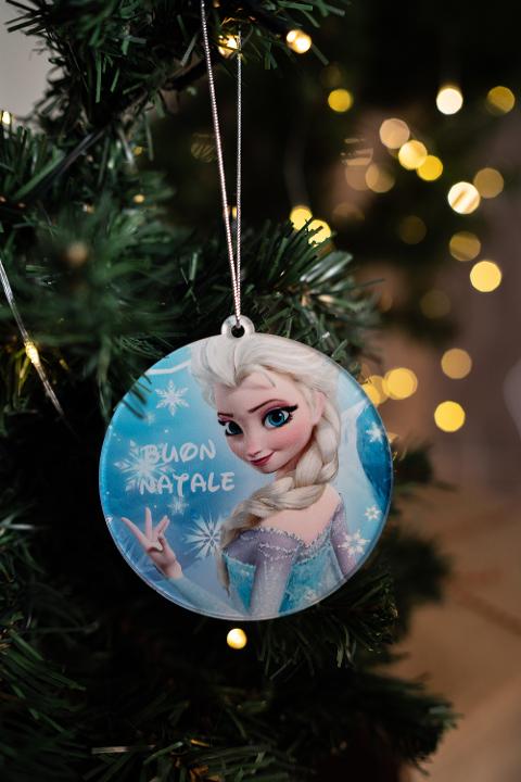 Decorazioni di Natale con personaggi Disney Elsa di Frozen e Scritta Personalizzata Regplex in Plexiglas