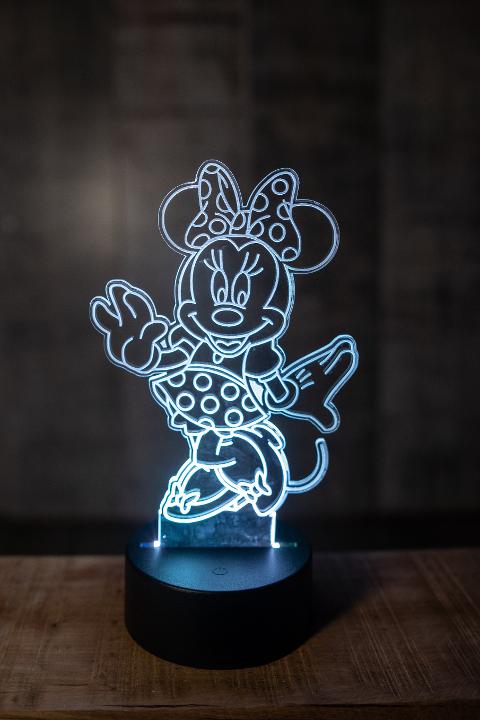 Lampada Minnie con Scritta Personalizzata Regplex Base LED RGB