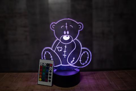 Lampada Orsacchiotto di Peluche con Scritta Personalizzata Regplex Base LED RGB