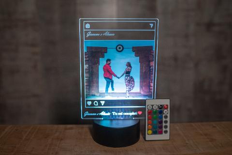 Lampada con Stampa Personalizzata Instagram Post Regplex Base LED RGB - Marineo (Palermo)