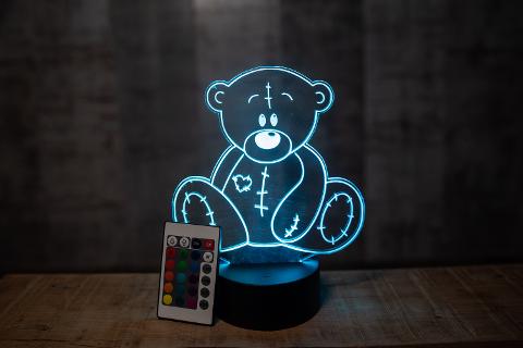 Lampada Orsacchiotto con Scritta Personalizzata Regplex Base LED RGB