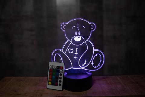 Lampada Orsacchiotto con Scritta Personalizzata Regplex Base LED RGB