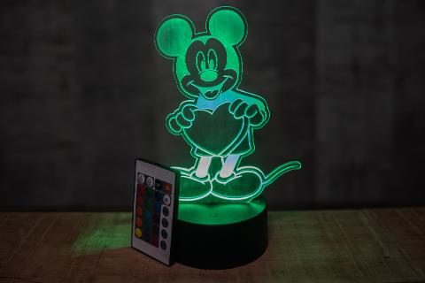 Lampada Topolino con Scritta Personalizzata Regplex Base LED RGB