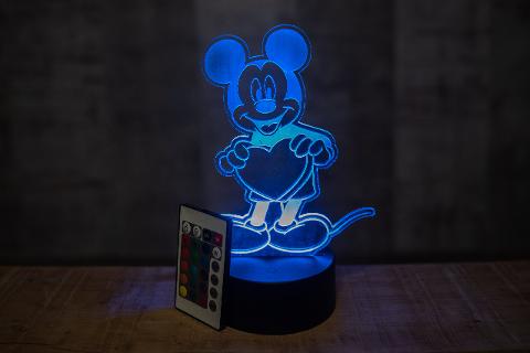Lampada Topolino con Scritta Personalizzata Regplex Base LED RGB