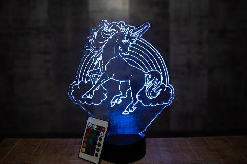 Lampada Unicorno con Scritta Personalizzata Regplex Base LED RGB
