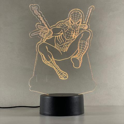 Lampada SpiderMan con Scritta Personalizzata Regplex Base LED RGB