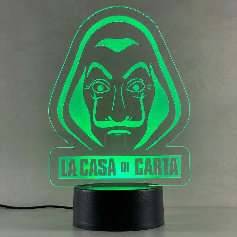 Lampada La Casa di Carta con Scritta Personalizzata Regplex Base LED RGB