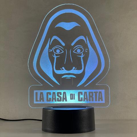Lampada La Casa di Carta con Scritta Personalizzata Regplex Base LED RGB