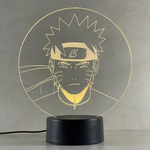 Lampada Naruto con Scritta Personalizzata Regplex Base LED RGB