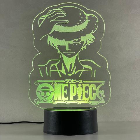 Lampada One Piece con Scritta Personalizzata Regplex Base LED RGB