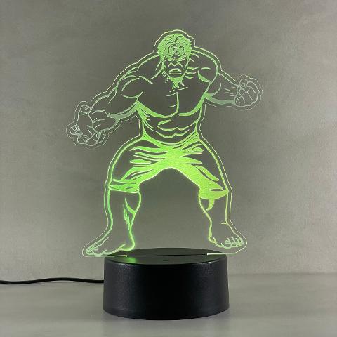 Lampada Hulk con Scritta Personalizzata Regplex Base LED RGB