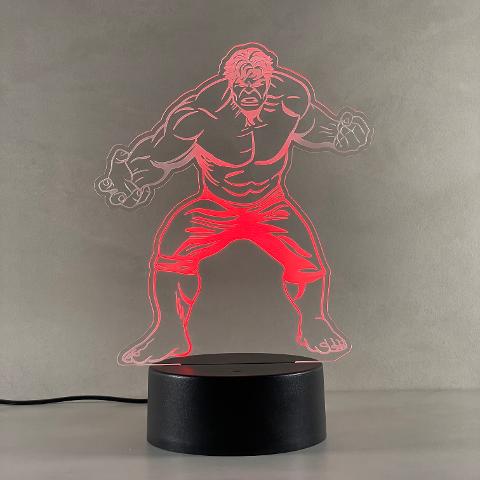 Lampada Hulk con Scritta Personalizzata Regplex Base LED RGB