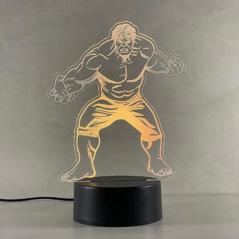 Lampada Hulk con Scritta Personalizzata Regplex Base LED RGB