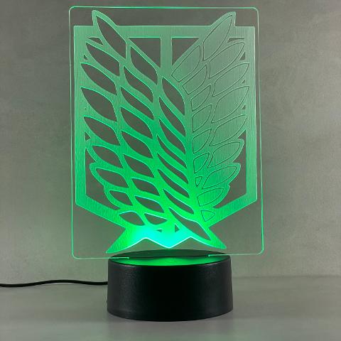Lampada Attacco dei Titani con Scritta Personalizzata Regplex Base LED RGB