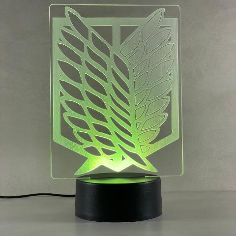 Lampada Attacco dei Titani con Scritta Personalizzata Regplex Base LED RGB