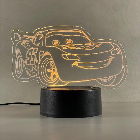 Lampada Cars con Scritta Personalizzata Regplex Base LED RGB