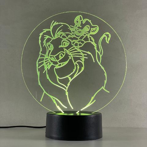 Lampada Re Leone con Scritta Personalizzata Regplex Base LED RGB