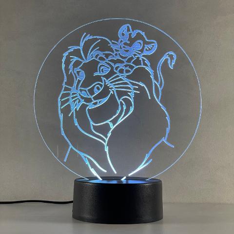 Lampada Re Leone con Scritta Personalizzata Regplex Base LED RGB