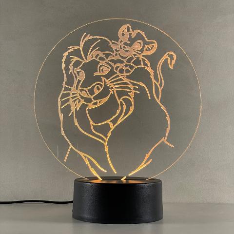 Lampada Re Leone con Scritta Personalizzata Regplex Base LED RGB