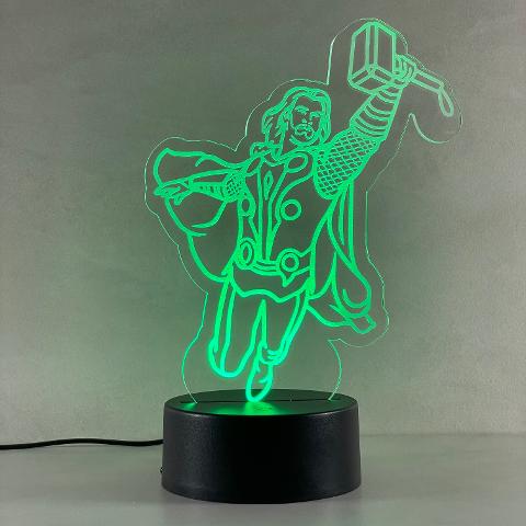 Lampada Marvel Thor con Scritta Personalizzata Regplex Base LED RGB