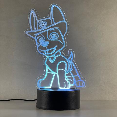 Lampada Paw Patrol con Scritta Personalizzata Regplex Base LED RGB