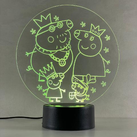 Lampada Peppa Pig con Scritta Personalizzata Regplex Base LED RGB
