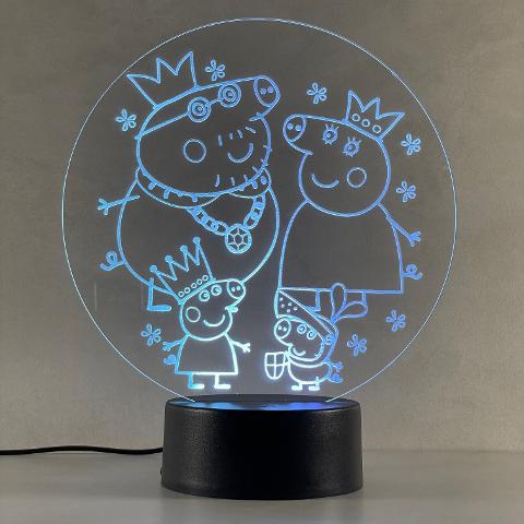 Lampada Peppa Pig con Scritta Personalizzata Regplex Base LED RGB