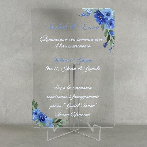 Partecipazioni in Plexiglas personalizzate - Dettaglio Maioliche Azzurro Regplex Eventi - Wedding - Cerimonie - Matrimonio - Feste