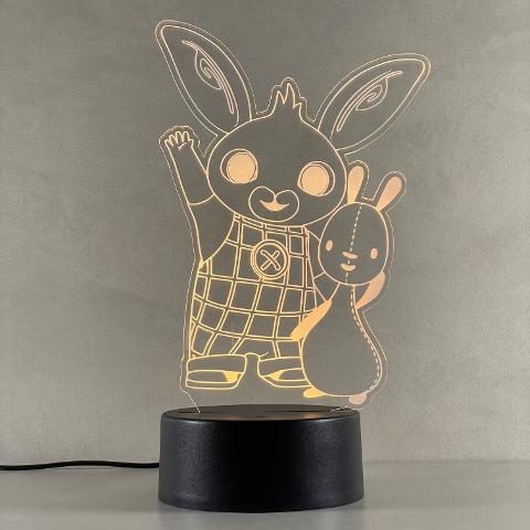 Lampada Bing Bunny con Scritta Personalizzata Regplex Base LED RGB