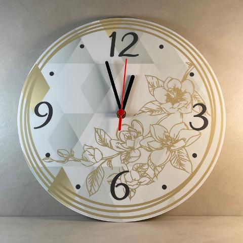 Orologio da parete in Plexiglas Regplex tema Floreale Gold