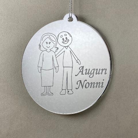 Pallina di Natale con incisione Nonni Regplex in Plexiglas PN-52
