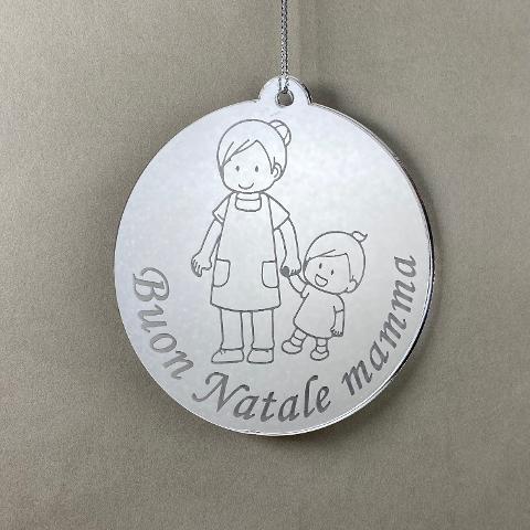 Pallina di Natale con incisione Famiglia Regplex in Plexiglas PN-54