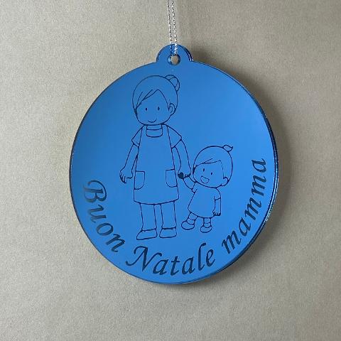 Pallina di Natale con incisione Famiglia Regplex in Plexiglas PN-54