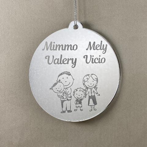 Pallina di Natale tema Famiglia Regplex Scritta Personalizzata PNP-26