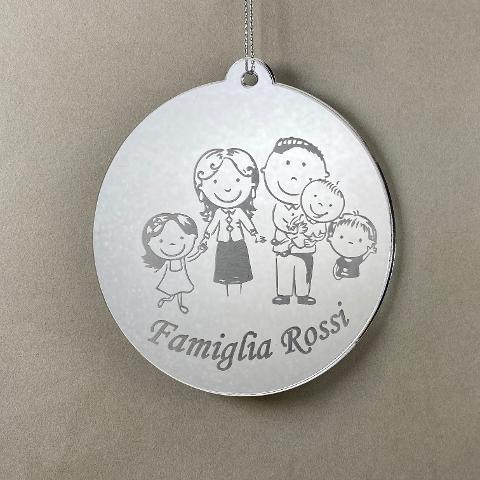 Pallina di Natale tema Famiglia Regplex Scritta Personalizzata PNP-27