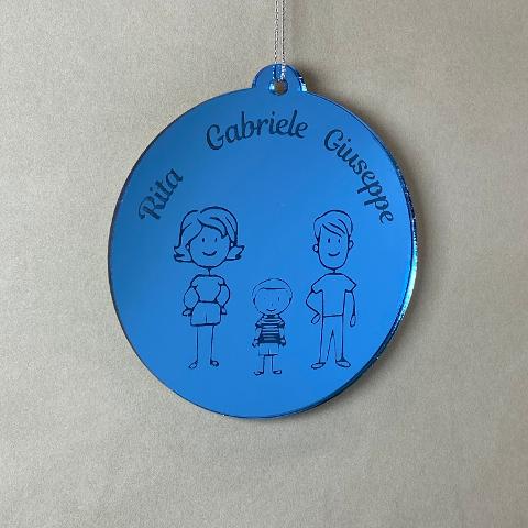 Pallina di Natale tema Famiglia Regplex Scritta Personalizzata PNP-37