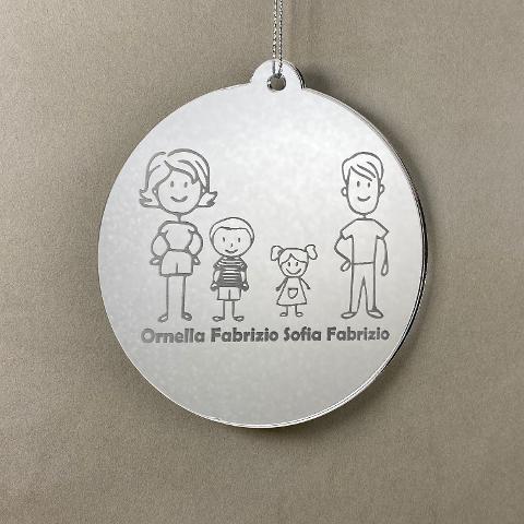 Pallina di Natale tema Famiglia Regplex Scritta Personalizzata PNP-38
