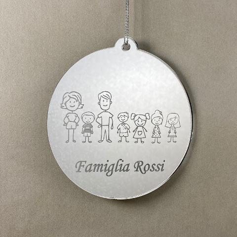 Pallina di Natale tema Famiglia Regplex Scritta Personalizzata PNP-42
