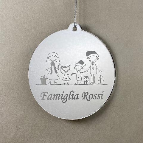 Pallina di Natale tema Famiglia Regplex Scritta Personalizzata PNP-46