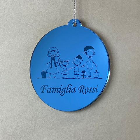 Pallina di Natale tema Famiglia Regplex Scritta Personalizzata PNP-46