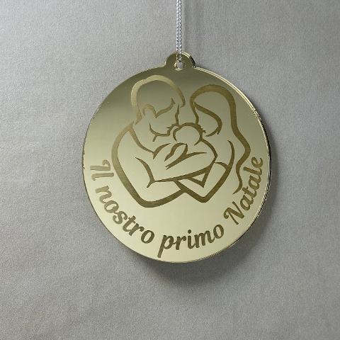 Pallina di Natale con incisione Famiglia Regplex in Plexiglas PN-61