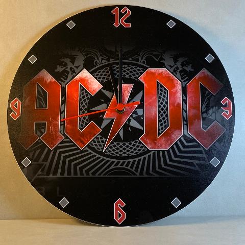 Orologio da parete in Plexiglas AC/DC album Black Ice Regplex tema Rock Band