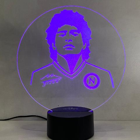 Lampada Maradona con Scritta Personalizzata Regplex Base LED RGB