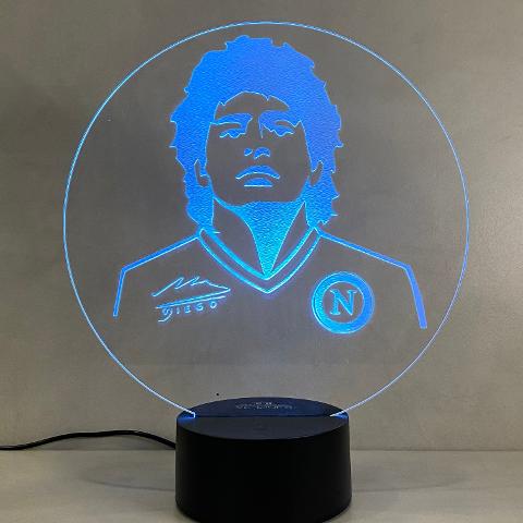 Lampada Maradona con Scritta Personalizzata Regplex Base LED RGB
