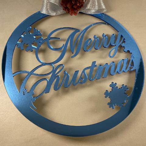 Ghirlanda Natalizia Fuoriporta Specchiata con scritta "Merry Christmas" Regplex in Plexiglass GH-4