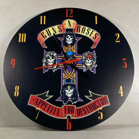 Orologio da parete in Plexiglas Guns N' Roses AFD Regplex tema Rock Band